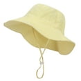 thumbnail image 1 of AJTQTH Toddler Baby Sunshade Hat for Summer Casual Travel Beach Sun Protection Fisherman Hat Cute Solid Color Sunshade Caps Soft Cotton Hat with Laceties Yellow 0-8 Months, 1 of 8