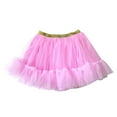 thumbnail image 1 of AJTQTH Toddler Kids Skirts Girls Skirts Cute Multicolour Mesh Princess Skirts Metallic Glitter Skirts Color Block Layered Ruffles Short Skirts Pink 4 Years, 1 of 3