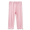 thumbnail image 1 of AJTQTH Toddler Pants Solid Color Elastic-Waisted Ruffles Long Pants Breathable Lightweight Clothes Straight Long Pants for Summer and Fall Pink 5-6 Years, 1 of 6