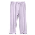 thumbnail image 1 of AJTQTH Toddler Pants Solid Color Elastic-Waisted Ruffles Long Pants Breathable Lightweight Clothes Straight Long Pants for Summer and Fall Purple 4-5 Years, 1 of 5