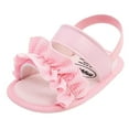 thumbnail image 1 of AJTQTH Toddler Shoes Mesh Ruffles Anckle Straped Slippers Soft Sole Summer Casual Lightweight Relaxed Fit Sandals Kids Baby Girls Boys Cute Beach Shoes Pink Size 13, 1 of 1
