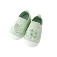 thumbnail image 1 of AJTQTH Toddler Walking Shoes Indoor Floor Mesh Knitting Hollowed Out Breathable Shoes Thick Soled Absorbent Anti-Slip Safety Sneakers Unisex Slip-On Shoes Green 14, 1 of 3