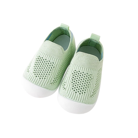 AJTQTH Toddler Walking Shoes Indoor Floor Mesh Knitting Hollowed Out Breathable Shoes Thick Soled Absorbent Anti-Slip Safety Sneakers Unisex Slip-On Shoes Green 14