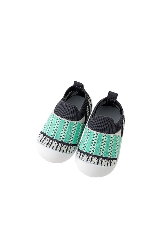 Toddler Walking Shoes Indoor Floor Vintage Embroidery Knitting Shoes Slip-On Prewalker Non-Slip Safety Sneakers Soft Soled Absorbent Breathable Shoes Green 14