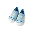 thumbnail image 1 of AJTQTH Toddler Walking Shoes Indoor Floor Vintage Embroidery Knitting Shoes Slip-On Prewalker Non-Slip Safety Sneakers Soft Soled Absorbent Breathable Shoes Light Blue 15, 1 of 3