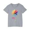 thumbnail image 1 of AJTQTH Tshirts for Girls Boys Kids Summer Cute Cotton Clothes Outfits Unisex Colorful Sunflower Print Tees Short Sleeve Round Neck Tops Shirts Blouses Gray 3 Years, 1 of 5