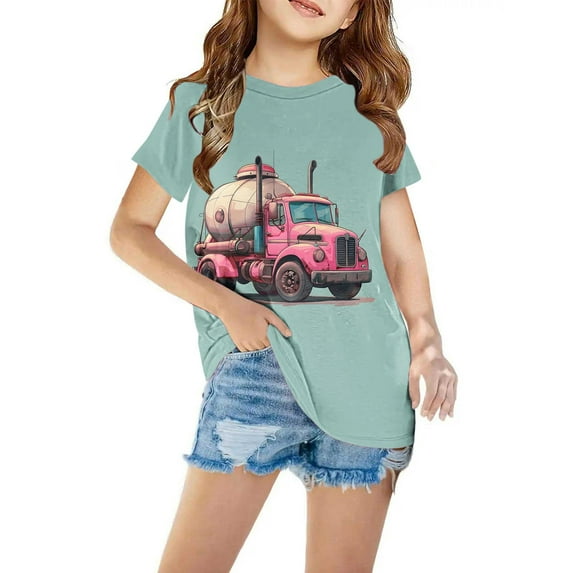 AJTQTH Tshirts for Kids Boys Girls Unisex Crewneck Short-Sleeved Tees Cute Cartoon Graphic Casual Tops Lightweight Comfy Clothes Multicolor#01 13 Years