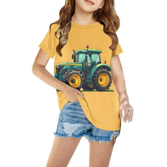 AJTQTH Tshirts for Kids Boys Girls Unisex Crewneck Short-Sleeved Tees Cute Cartoon Graphic Casual Tops Lightweight Comfy Clothes Multicolor#04 5 Years