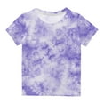 thumbnail image 1 of AJTQTH Tshirts for Kids Short Sleeve Crewneck Tops Summer Cute Ombre Color Tees Boys Girls Breathable Comfy Casual Clothes Outfits Shirts Blouses Purple#02 11-12 Years, 1 of 4