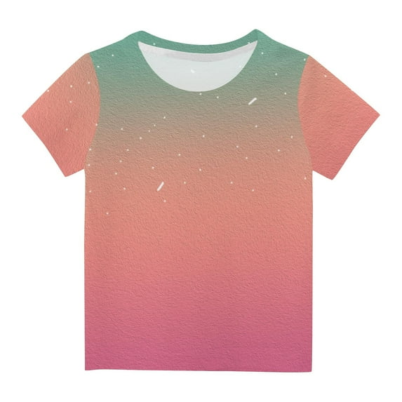 AJTQTH Tshirts for Kids Short Sleeve Tees Tie-Dye Round Neck Top Girls Boys Unisex Lightweight Relaxed Fit Loose Shirts Blouses Casual Comfy Clothes Outfits Multicolor#04 3-4 Years