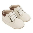 thumbnail image 1 of AJTQTH Warm High Top Shoes for Toddler Newborn Infant Baby Lace-Up Comfortable Canvas Sneakers Soft Soled Cute Lightweight Walking Shoes Beige Size 11, 1 of 1