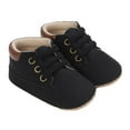 thumbnail image 1 of AJTQTH Warm High Top Shoes for Toddler Newborn Infant Baby Lace-Up Comfortable Canvas Sneakers Soft Soled Cute Lightweight Walking Shoes Black Size 13, 1 of 1