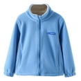 thumbnail image 1 of AJTQTH Winter Plush Thick Warm Coat for Kids Boys Girls Casual Long Sleeve Full Zip up Sherpa Fleece Lined Pullover Jackets Loose Fit Cotton Outwear Tops Blue 9-10 Years, 1 of 5