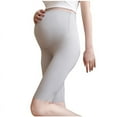thumbnail image 1 of AJTQTH Women Maternity Leggings Stylish Solid Color High-Waisted Belly Protection Thin Breathable Stretchy Short Yoga Pants Soft Pregnancy Clothes Gray L, 1 of 4