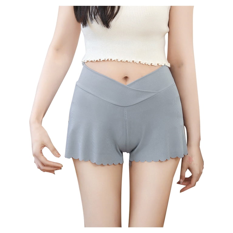 AJTQTH Women Maternity Shorts Homewear Ice Silk Ruffles Soft AJTQTH Women Maternity Shorts Homewear Ice Silk Ruffles Soft