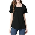 thumbnail image 1 of AJTQTH Women Nursing Tshirts Stylish Solid Color Short-Sleeved Round Neck Sumemr Casual Maternity Tops Cotton Comfort Pregnancy Clothes Black S, 1 of 6