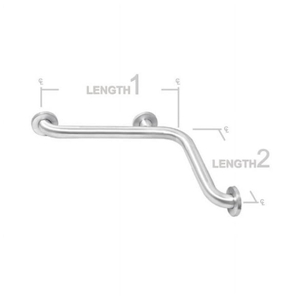 AJW UG2-G3318 33 X 18 In. Concealed Snap Flange Grab Bar - Configuration G