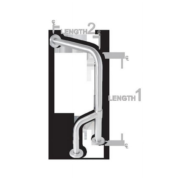 AJW UG20-S3330 33 X 30 In. Concealed Set Screw Flange Grab Bar - Configuration S