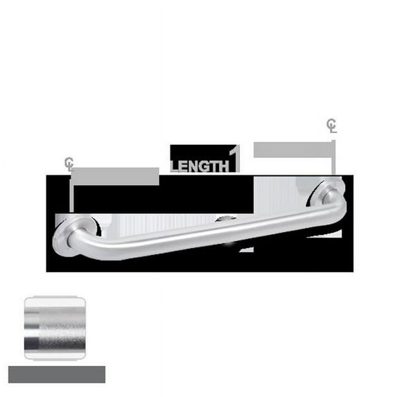 AJW UG20X-A56 56 In. Concealed Set Screw Flange Grab Bar, Peened Grip - Configuration A