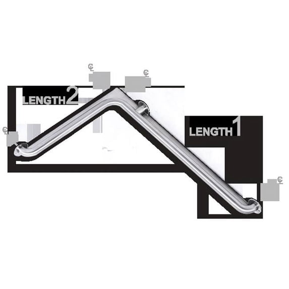 AJW US130-G2424R 24 X 24 In. Exposed Flange, 1.5 In. Diameter Security Grab Bar - Configuration G
