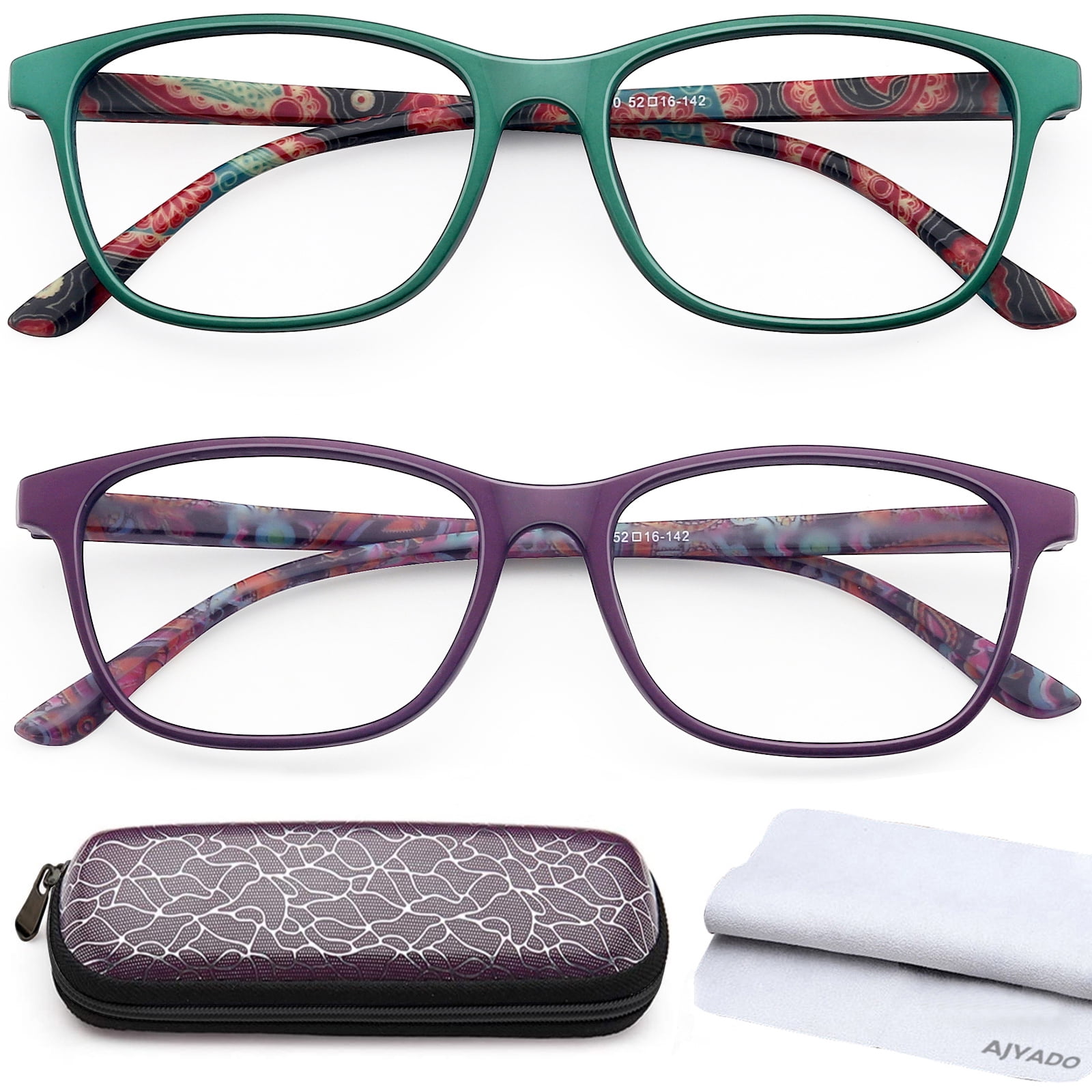 AJYADO Reading Glasses Blue Light Blocking Pack2 Anti Glare Computer