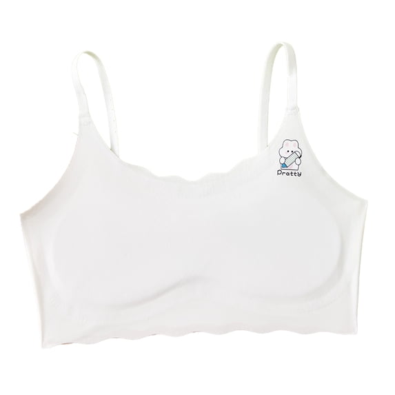 AJZIOJIRO 1 Pairs Kids Girls Seamless Stretch Bra Invisible Dig-Free Teen Bras Ultra Comfort Soft Bras