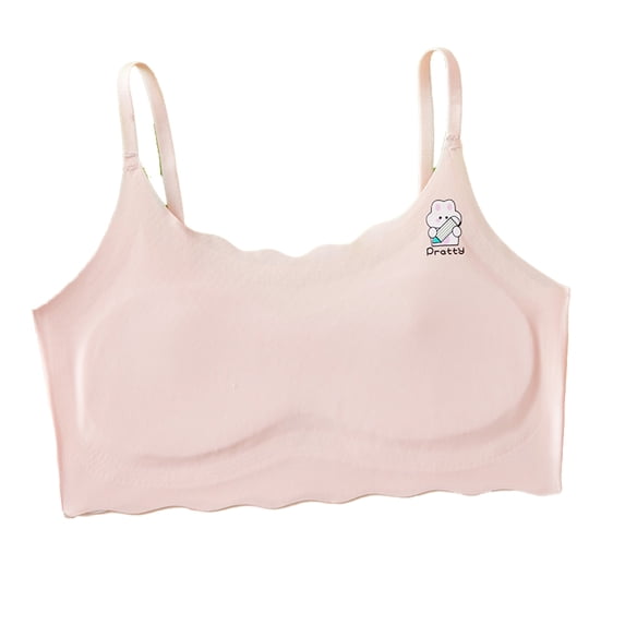 AJZIOJIRO 1 Pairs Kids Girls Seamless Stretch Bra Invisible Dig-Free Teen Bras Ultra Comfort Soft Bras