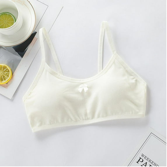 AJZIOJIRO 10-16Years Big Girls' Sports Bras Cotton Bra Built-Up Stretch Sports Bra