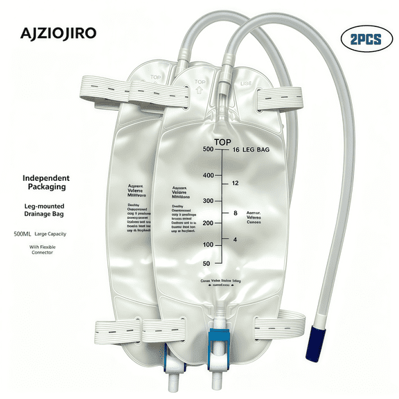 AJZIOJIRO 2 Pcs 500ml Thick Disposable Liquid Collection Pouches, Anti-Reflux Leakproof Storage Bags, Lightweight Portable Pouch For Home & Night Daily Use