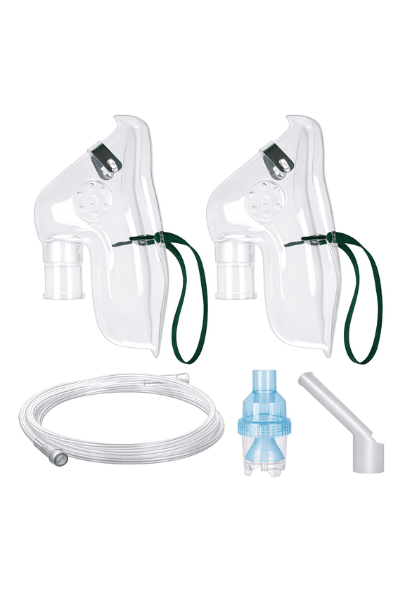 2PCS Oxygen Mask for Adults Portable Respiratory Cover And Tubing Adjustable Elastic Strap