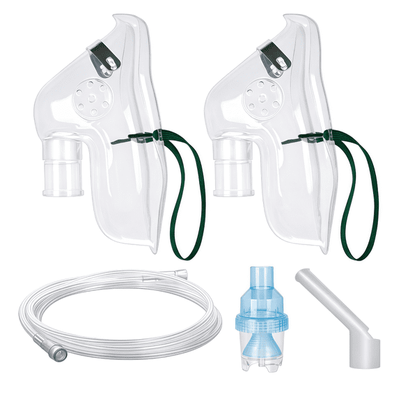 AJZIOJIRO 2PCS Oxygen Mask for Adults Portable Respiratory Cover And Tubing Adjustable Elastic Strap