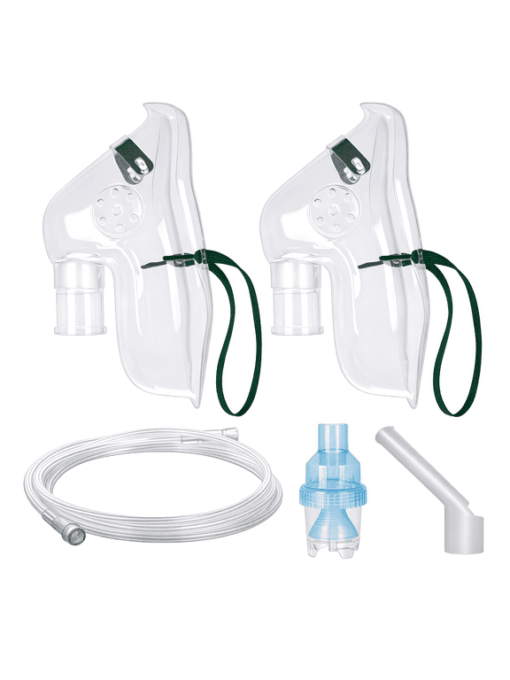 2PCS Oxygen Mask for Adults Portable Respiratory Cover And Tubing Adjustable Elastic Strap