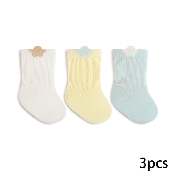 AJZIOJIRO 3 Pairs Baby Girls Boys Knee High Long Socks Toddler Infant Cotton Cartoon Socks Autumn Socks Thigh High Socks for 0-5Y
