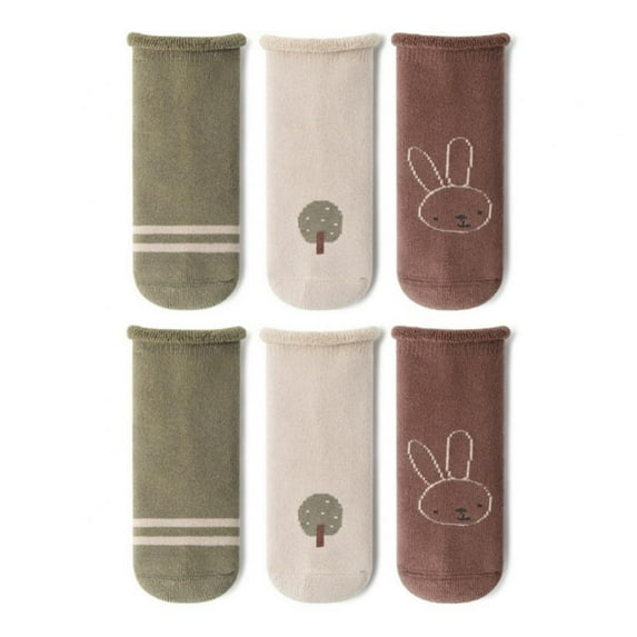 AJZIOJIRO 3 Pairs Toddler Baby Girls Boy Thermal Socks Soft Winter Thick Warm Cute Cartoon Socks