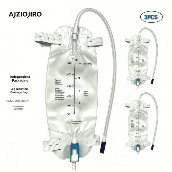 AJZIOJIRO 3 Pcs 500ml Thickened Liquid Collection Storage Bags, Anti-Reflux Leakproof Pouches, Disposable Portable Bags For Home Night Daily Use