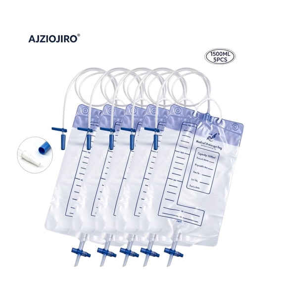 AJZIOJIRO 5-Piece Ajziojiro 1500ml Segmented Liquid Collection Bag, Portable Leak-Proof Storage Bag With Adjustable Handle, Suitable For Home And Outdoor Use