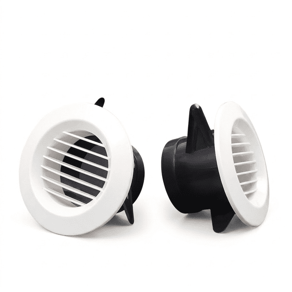 AJZIOJIRO ABS Round Adjustable Air Vent Cover, Ceiling Wall Exhaust Diffuser with Built-in Screen for Bathroom, Attic, Garage & Dryer