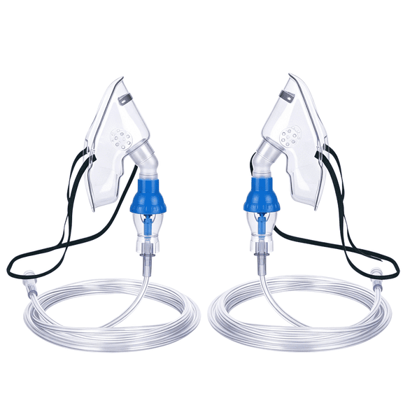AJZIOJIRO Adult Oxygen Mask Set 2PCS Portable Respiratory Cover Adjustable Elastic Strap