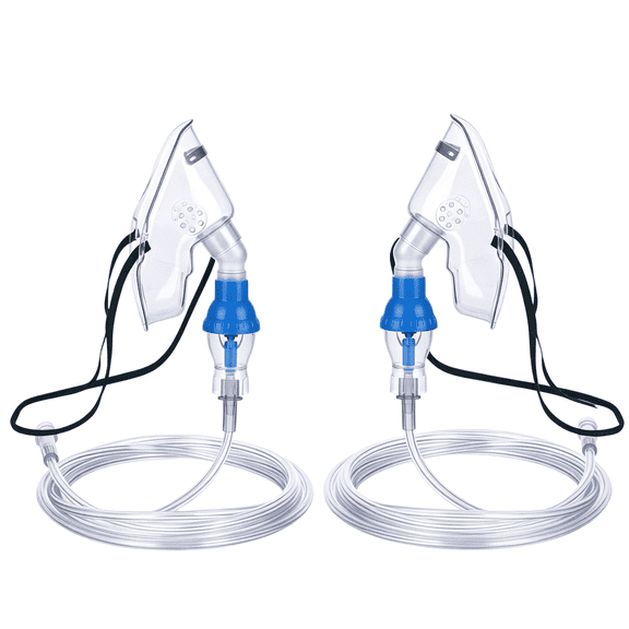 AJZIOJIRO Adult Oxygen Mask Set 2PCS Portable Respiratory Cover Adjustable Elastic Strap