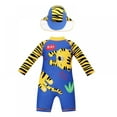 thumbnail image 1 of AJZIOJIRO Baby Boys Sunsuits/Toddler Swimsuits UPF 50+ Sun Protection One Piece Full-Length Zipper Swimwear with Sun Cap., 1 of 5