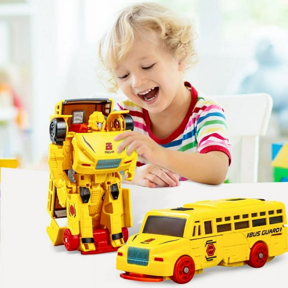 AJZIOJIRO Baby Boys Yellow Deformation School Bus Toys,Deformation Robot Toy for 2-6,Deformation Toys Gifts for Baby Boys Girls