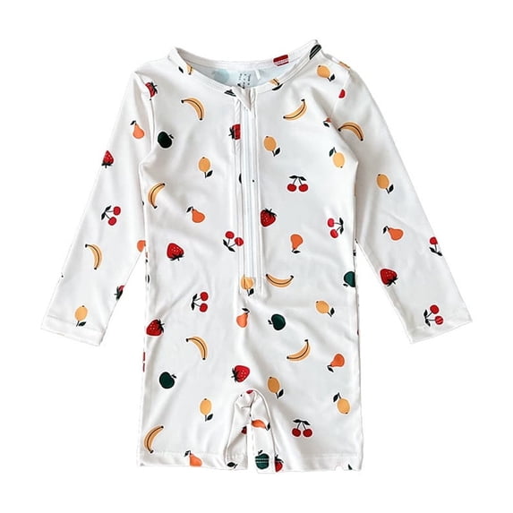 AJZIOJIRO Baby Girls Long Sleeve Bathing Suits Infant Summer Floral Swimsuit Toddler UPF 50+ Sun Protection Swimwear 6M-8T