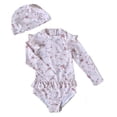 thumbnail image 1 of AJZIOJIRO Baby Girls Long Sleeve Ruffle Bathing Suits Toddler Infant Summer Floral Swimsuit UPF 50+ Sun Protection Swimwear 6M-8T, 1 of 9