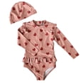 thumbnail image 1 of AJZIOJIRO Baby Girls Long Sleeve Ruffle Bathing Suits Toddler Infant Summer Floral Swimsuit UPF 50+ Sun Protection Swimwear 6M-8T, 1 of 9