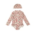 thumbnail image 1 of AJZIOJIRO Baby Girls Ruffle Swimsuit 6M-8T Toddler Infant Summer Floral Bathing Suits UPF 50+ Sun Protection Swimwear, 1 of 8