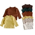 thumbnail image 1 of AJZIOJIRO Baby Infant Thermal Tee Shirts Turtleneck Fleece Baselayer Newborn Long Sleeve Blouse Cotton Tops for Girls Boys, 1 of 8
