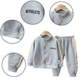 thumbnail image 1 of AJZIOJIRO Baby Kids 2Pcs Spring Fall Tracksuits Sweatpants Outfits for Boys,1-5Y Toddler Long-Sleeved Zipper Sweatshirt Sweat Suits Pants Set Kid Solid Color Casual Clothes Set, 1 of 8