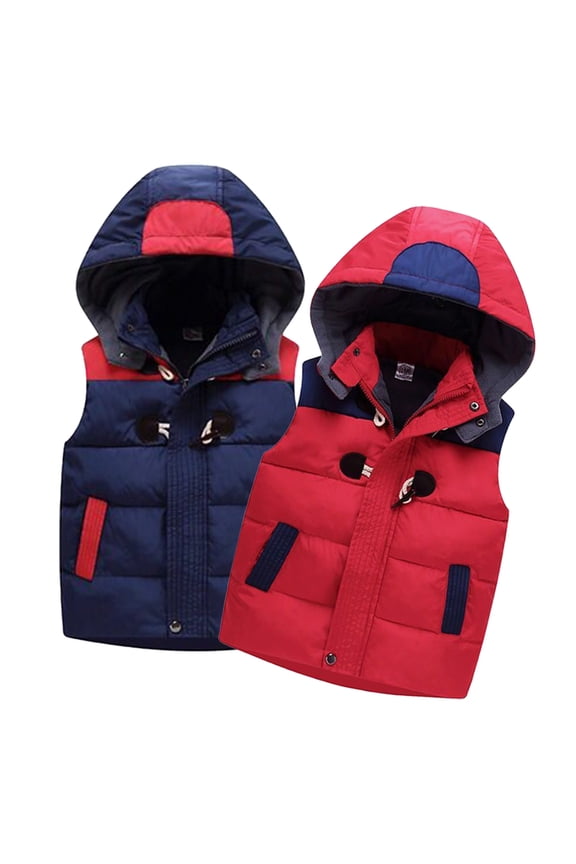 Baby Kids Boys Girls Winter Puffer Vest Coat 2-10Y Toddler Lightweight Hooded Down Vest Jacket Hoodie Sleeveless Outwear New Warm Tank Top Comfort Zip Autumn Winter Down Waistcoat