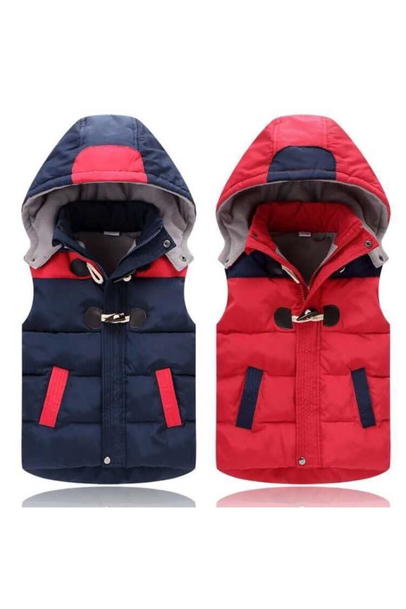 Baby Kids Boys Girls Winter Puffer Vest Coat 2-10Y Toddler Lightweight Hooded Down Vest Jacket Hoodie Sleeveless Outwear New Warm Tank Top Comfort Zip Autumn Winter Down Waistcoat