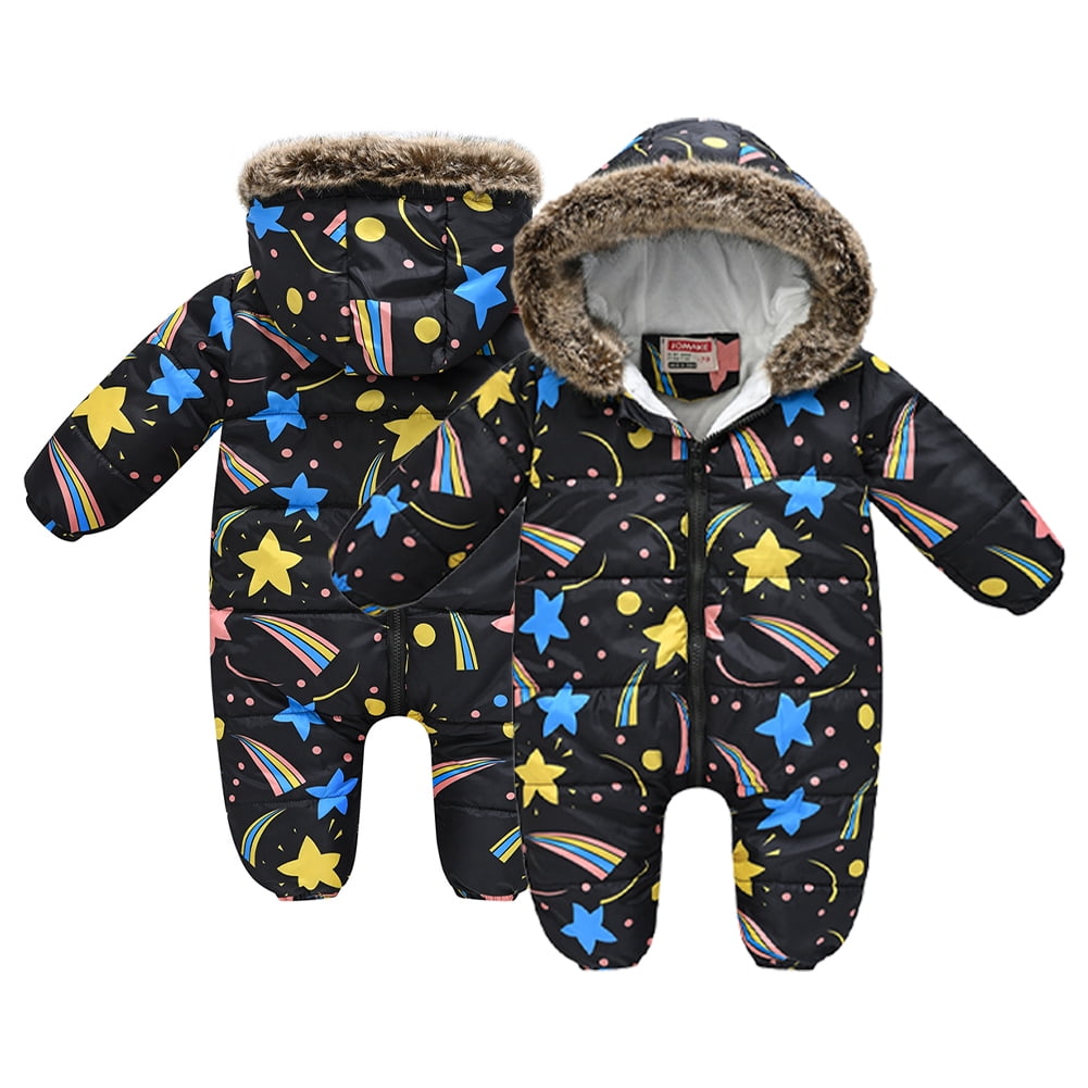 AJZIOJIRO Baby Newborn Winter Snowsuit Coat Boys Girls Hooded Warm